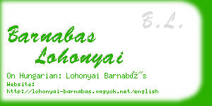 barnabas lohonyai business card